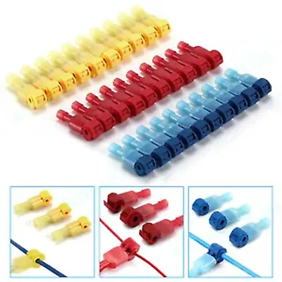 60pcs T-Taps Wire Terminal Connectors Insulated 22-10 AWG Quick Splice Combo Kit • $5.59