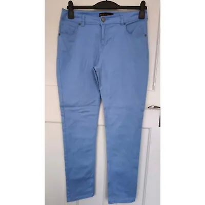 24/7 Authentic Denim Size 14 Pastel Powder Blue Stretch Skinny Jeans • £2.99