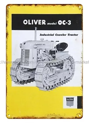 1953 OLIVER INDUSTRIAL CRAWLER TRACTOR Farm Equipment Metal Tin Sign  Art Prints • $18.93