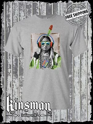 Native American Beats DJ Indian T-Shirt / Headphones Cassette Tape • $19.95