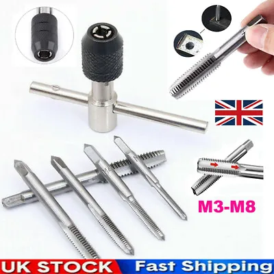 £2.99 • Buy 6Pcs TAP WRENCH & CHUCK SET TOOL T-HANDLE METRIC M3 M4 M5 M6 M8 AND DIE NEW