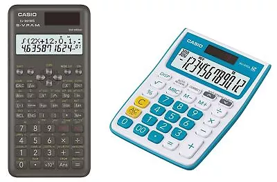 Casio FX-991MS 2nd Gen Scientific Calculator & Casio Desktop Calculator (Blue) • $96.10