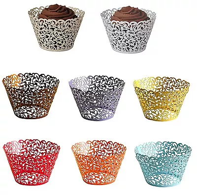 £2.09 • Buy 25 Filigree Vine Cupcake Wrappers Cases Gift Xmas Wedding Birthday Cake Party