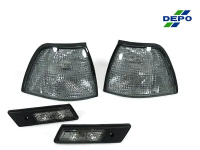 DEPO Smoke Corner Signal + Side Marker Lights For 92-96 BMW 3 Series E36 3D/4D • $42.45