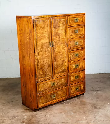 Mid Century Modern Dresser Gentlemans Chest 9 Drawer Brass American Martinsville • $1398.98