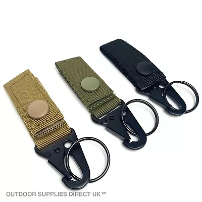 Belt Loop & Carabiner Clip | Nylon Lanyard EDC Key Dangler Military Utility • £6.92