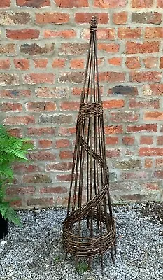 £25.98 • Buy Natural Willow Garden Obelisk Wicker Climbing Plant Support Frame Double