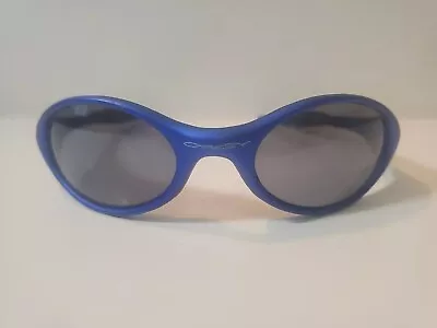 VINTAGE OAKLEY EYE JACKET Blue Frame Black Lenses Made In USA SUNGLASSES  • $114.99