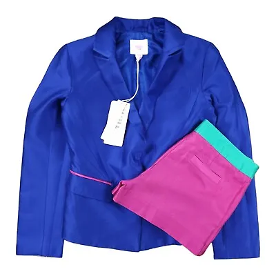 Matthew Williamson For H&M Pink Blue Two Piece Jacket & Shorts Outfit Size UK 10 • $123.32