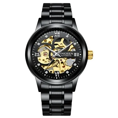 FNGEEN Skeleton Watch Sport Automatic Mechanical Watches For Men Steel Bracelet • $17.76
