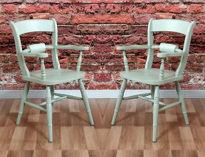 £278 • Buy Set Of 2 Painted Barback Carver Chairs- F&B French Grey- Choice Of Colours