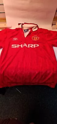 Man Utd Football Shirt - Home- Large - 92/94 Season Signed • £5