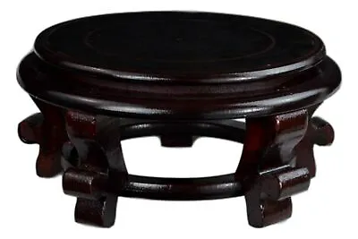 9  Wooden Rosewood Fishbowl Display Vase Stand Plant Pot Display Stand • $35.32