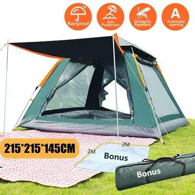 Instant Camping Tent 5 People Auto Pop Up Family Hiking Dome Waterproof Shelter • $54.99