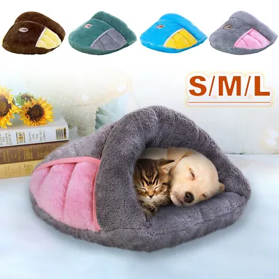 Dog Cat Cave Bed Soft Plush Igloo Nest Warm House For Puppy Kitten Cushion Cover • £13.99