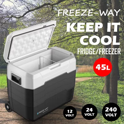 Freeze-Way 45L Car Portable Fridge Freezer Trolley Wheel Cooler Camping Caravan  • $319