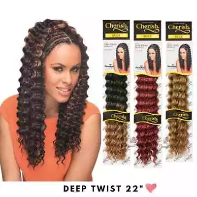 Cherish Synthetic Bulk Crochet Curly Hair Extension Braids - Deep Twist 22 Inch • £7.39