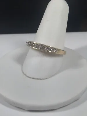 Vintage 10K Gold Channel Set Diamond Ring Size 7.25 • $200
