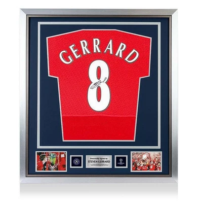 £489.99 • Buy Steven Gerrard Official UEFA Champions League Back Signed And Framed Liverpool 2