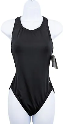 $15.99 • Buy Dolfin Women's Basic Solid Black One-piece Swimsuit Performance-Back US 36 NEW