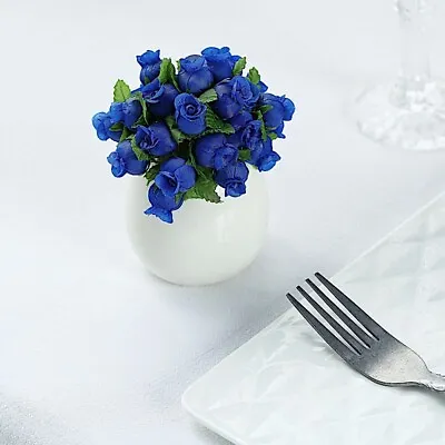 144 Pcs Royal Blue Mini CRAFT ROSE BUDS Wedding Party Favors Supplies WHOLESALE • $4.66