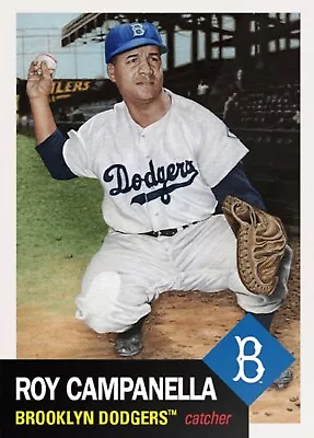 Topps Baseball Mlb Living Set Card Brooklyn Dodgers Roy Campanella #713 • $5.49