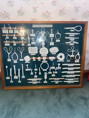 Vintage Nautical  The Mariners 65 Knots Boat Rope KNOTS Framed Picture Display • £350