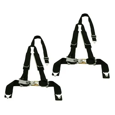 $169.99 • Buy 2 Yamaha Rhino Tiger 4 Point Y Harness Seat Belts Sewn In 2 X3  W/ Pads - Black