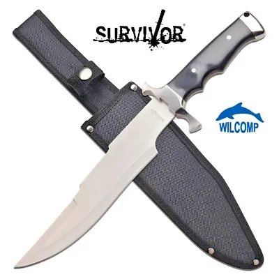 SURVIVOR Large 36.8cm Hunting Camping Survival Fixed Blade Knife - SV-FIX010BK  • $95