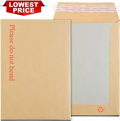 Please Do Not Bend Hard Card Board Backed Envelopes Envelope Seal Brown A4 A5  • £5.99