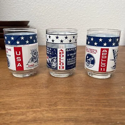 Vintage NASA  Apollo Glasses 1969-1971 Space And Moon Memorabilia CLEAN • $15