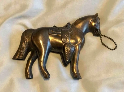 $12.99 • Buy VINTAGE Pot Metal Copper Carnival Horse Saddled Pony Figurine 4 X 6 