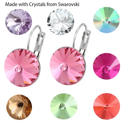 New Round Statement Bella Fashion Earrings Lever Back SWAROVSKI® Crystals  • $10.99