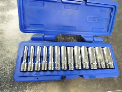 Cornwell Blue Power Tools CBP1LM - 1/4  Drive 13 Pc Metric Deep 6 Pt Socket Set • $49.99