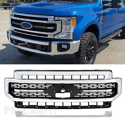 For 2020 2021 2022 Ford F-250 F-350 Super Duty Chrome Front Upper Bumper Grille • $283.33