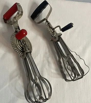 Vintage  Two Stainless Steel Hand Mixer And Rock Bakelite Handle USA • $15