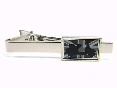 Union Jack MOD Scooter Moped Badge Tieclip Tie Pin Clip Flag Gift Black & White • £3.99