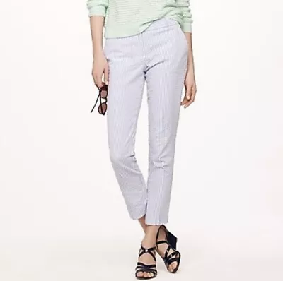 J. Crew Cafe Capri Seersucker Pants In Blue White Stripe Size: 4 • $25