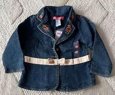 Gymboree Girls Denim Embroidered Jacket Blazer Size 3t Nwt • $19.99