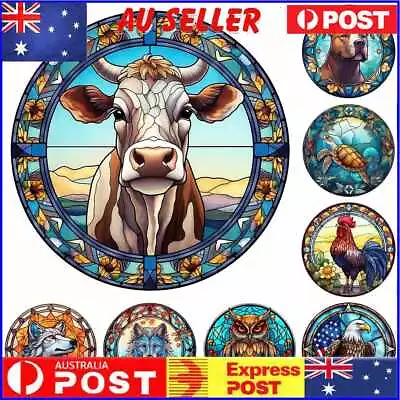 $9.59 • Buy 5D DIY Full Drill Diamond Painting Stained Glass Animal Embroidery Art Round Kit
