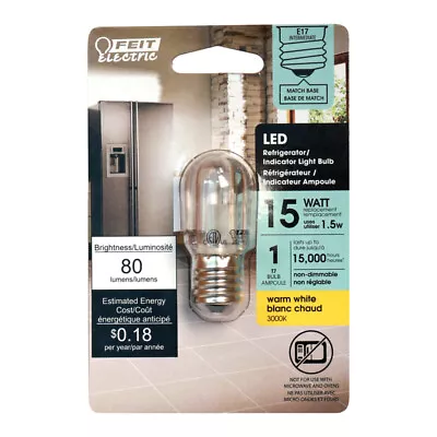 FEIT Electric 1.5 Watts T7 LED Bulb 80 Lumens Warm White Specialty (Pack Of 8) • $40.07