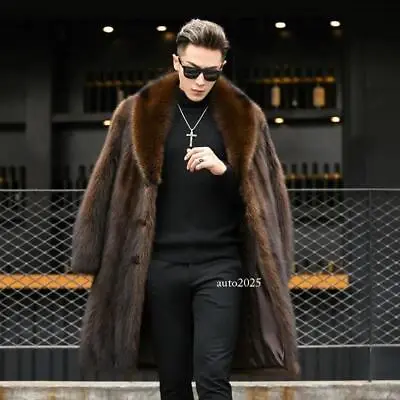 Luxury Mink Fur Men Warm Faux Fur Long Coat Furry Overcoat Thicken Parka Outwear • $65