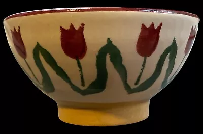 Nicholas Mosse Pottery Ireland 5” Red Tulip Footed Bowl • $54.95