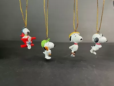 Snoopy Peanuts United Feature Syndicate Set 4 Mini Ornaments Vintage PVC 1.5  • $12.95