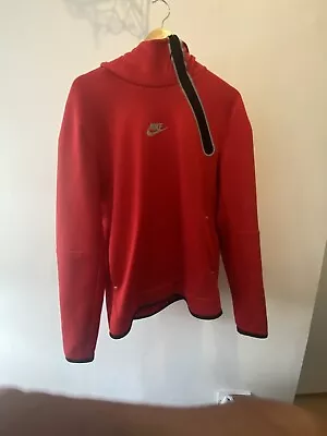 NIKE TECH FLEECE PULLOVER MEN'S HOODIE  UNIVERSITY RED  (CU4493 657) Worn Once • £10