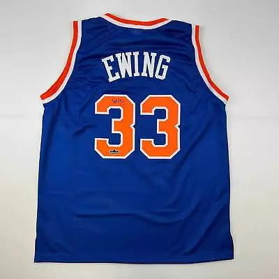 Facsimile Autographed Patrick Ewing New York Blue Reprint Auto Jersey Men's XL • $74.99