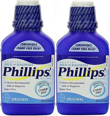 Phillips Milk Of Magnesia ORIGINAL 26oz Constipation ( 2 Pack ) BIG BOTTLES! __ • $33.89