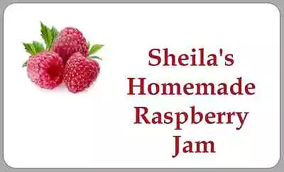 £2.70 • Buy Raspberry Jam Jar Pot Sticky Labels Personalised Stickers For Homemade Preserves