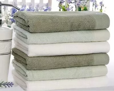 1 Pure Color Bamboo Fiber Natural Organic Bathroom Beach Pool Hand Towel 72*33cm • $8.54
