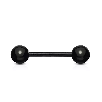 £2.50 • Buy 12mm Short Black Bio Flex Metal Free Tongue Bar Nipple Piercing Tounge Allergy